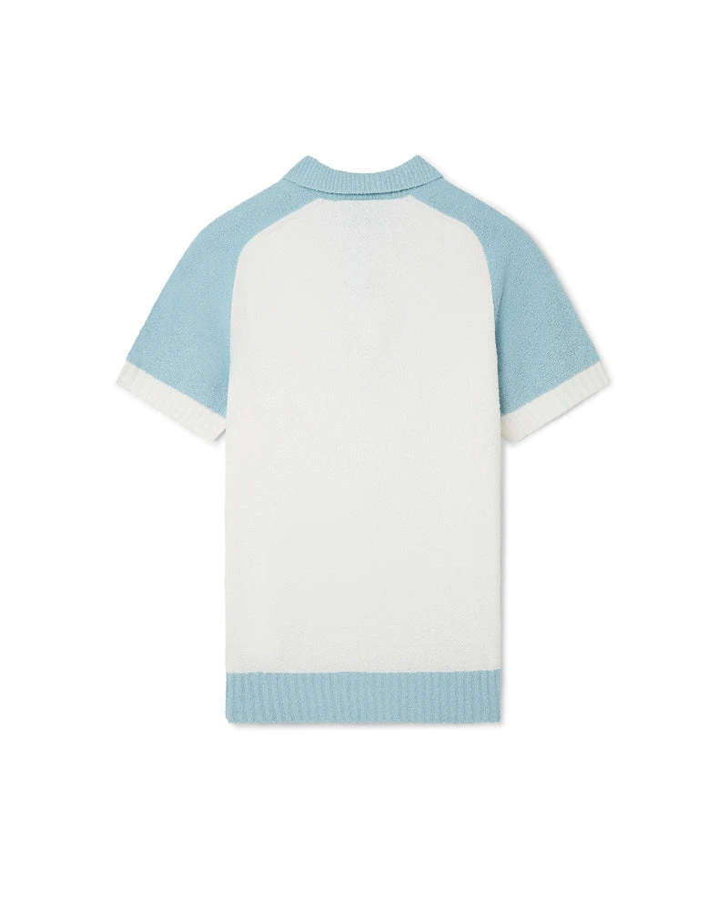 --Colour Block Boucle Polo Shirt-