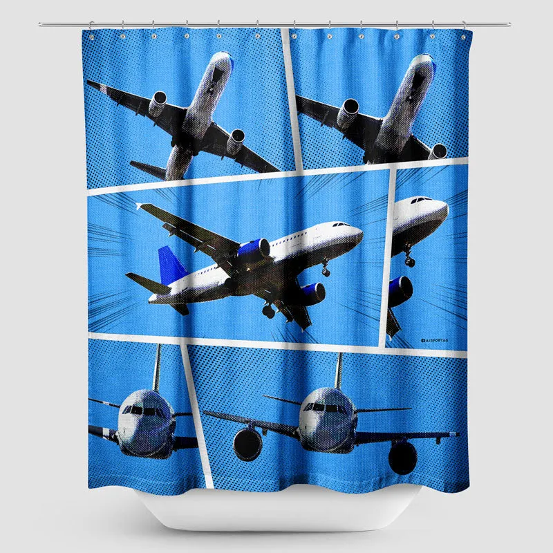 COMIC ART PLANE - Shower Curtain