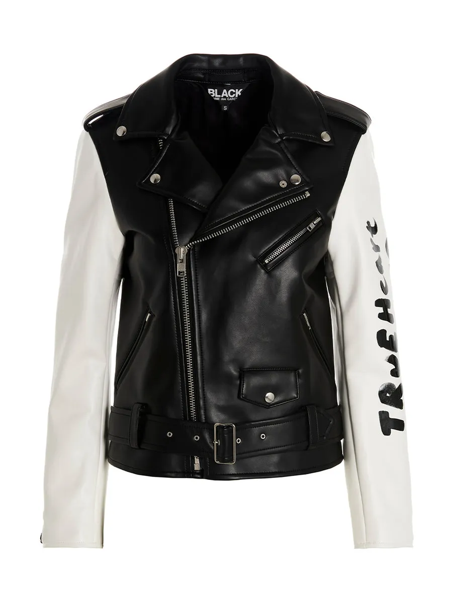 Comme Des Garcons Black    Comme Des Garcons Black 'True Heart Strong Mind' Biker Jacket