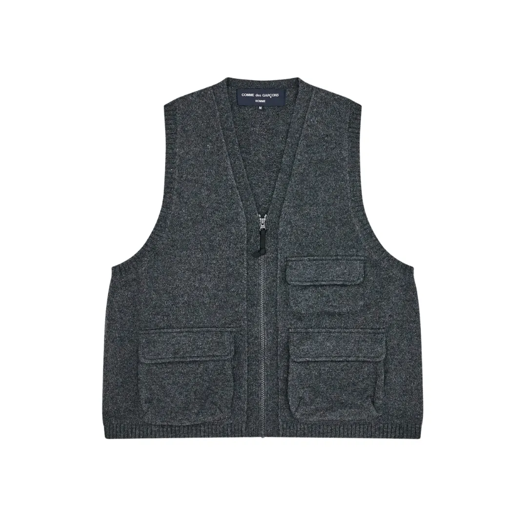 COMME des GARONS Homme Zip Sweater Vest - Grey