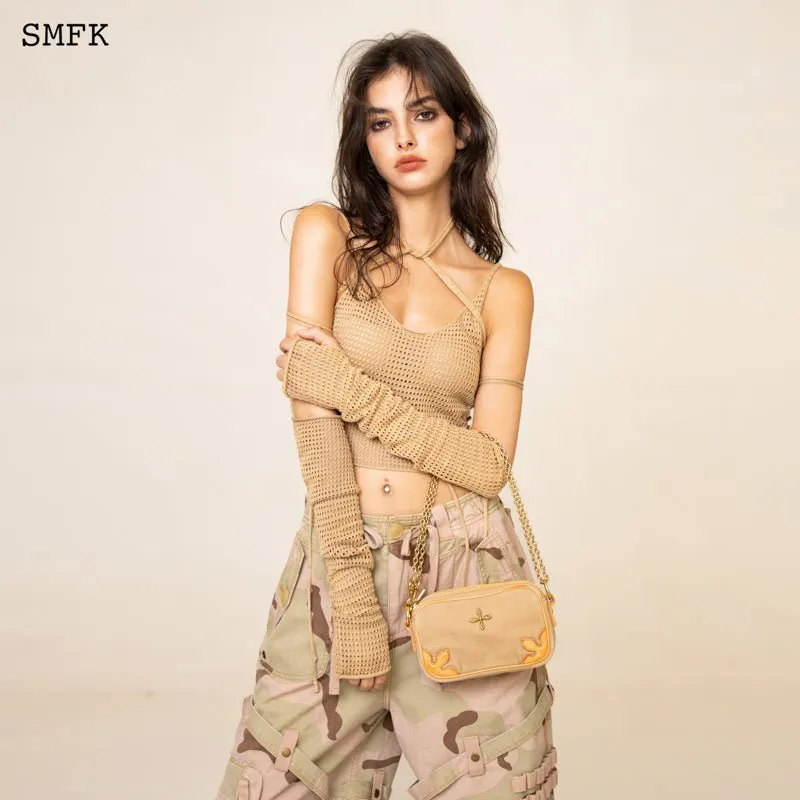 Compass Adventure Wheat Shoulder Bag With Chain-