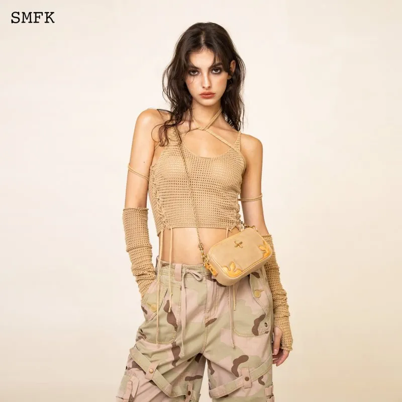 Compass Adventure Wheat Shoulder Bag With Chain-