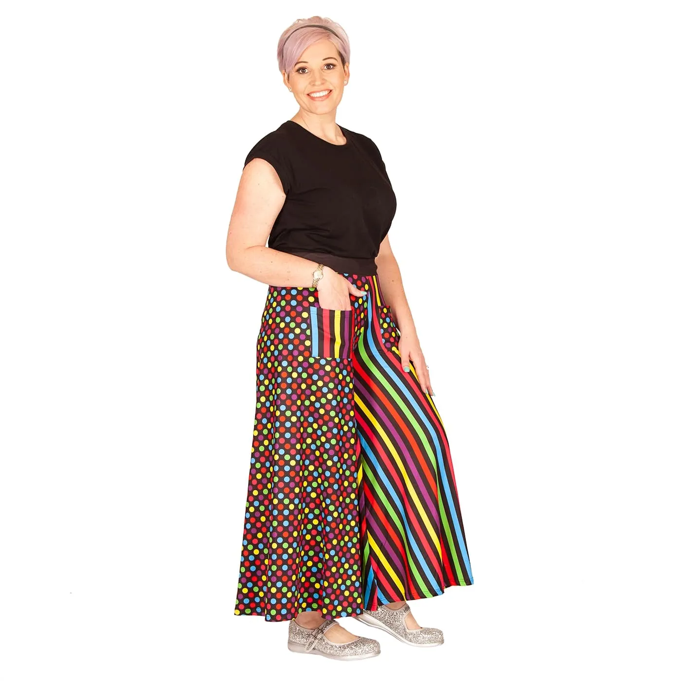 Confetti Wide Leg Pants With Pockets