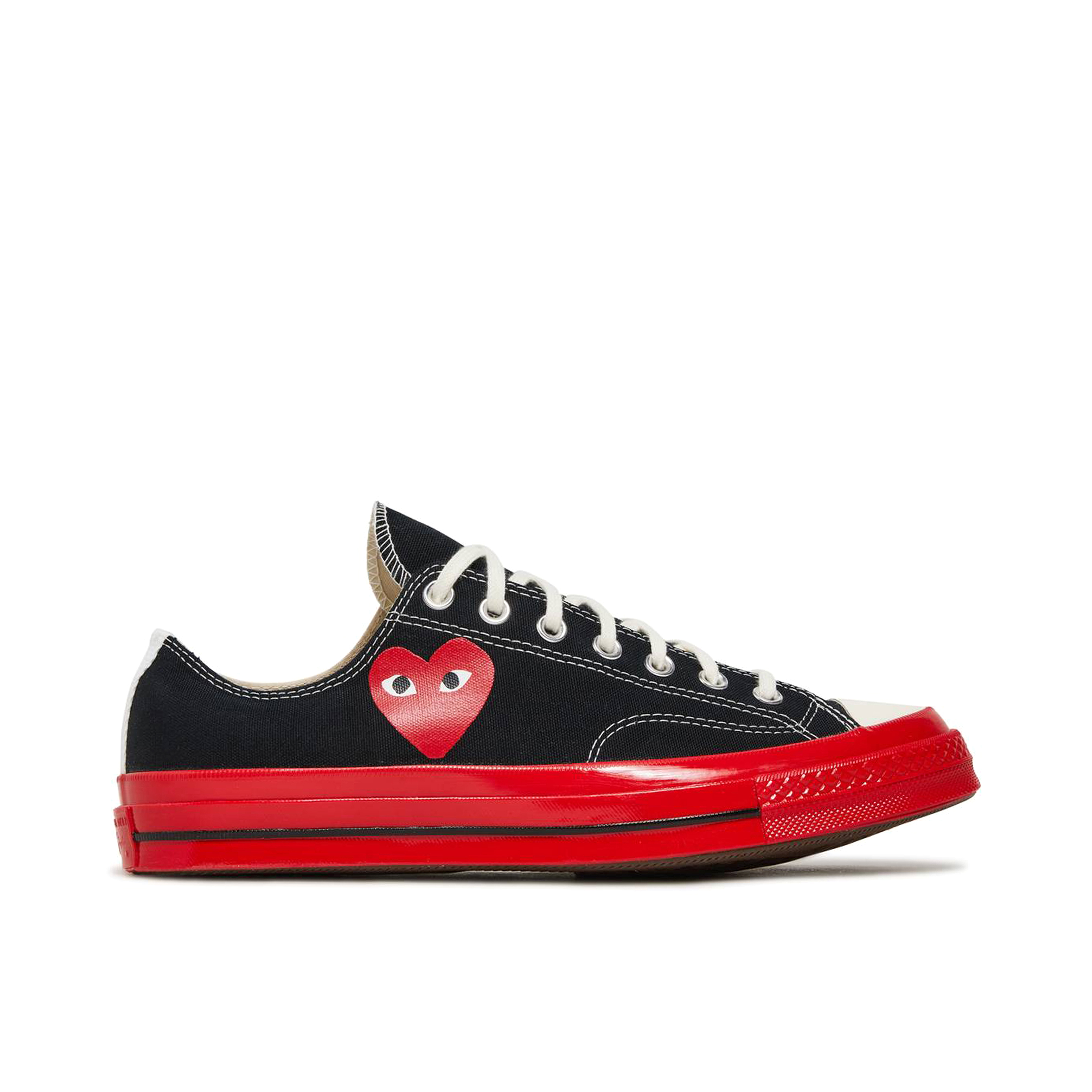 Converse Chuck Taylor All-Star 70 Ox x Comme Des Garçons PLAY Black Red Midsole | A01795C | Laced