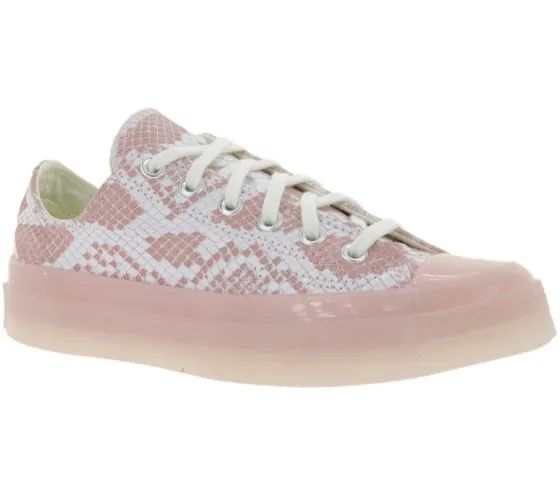 Converse x Golf Wang zapatillas de deporte de cuero auténtico cómodos zapatos bajos con aspecto de piel de serpiente Chuck 70 Ox