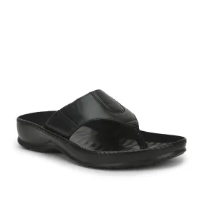 Coolers Black Casual Slipper For Men META-1 By Liberty