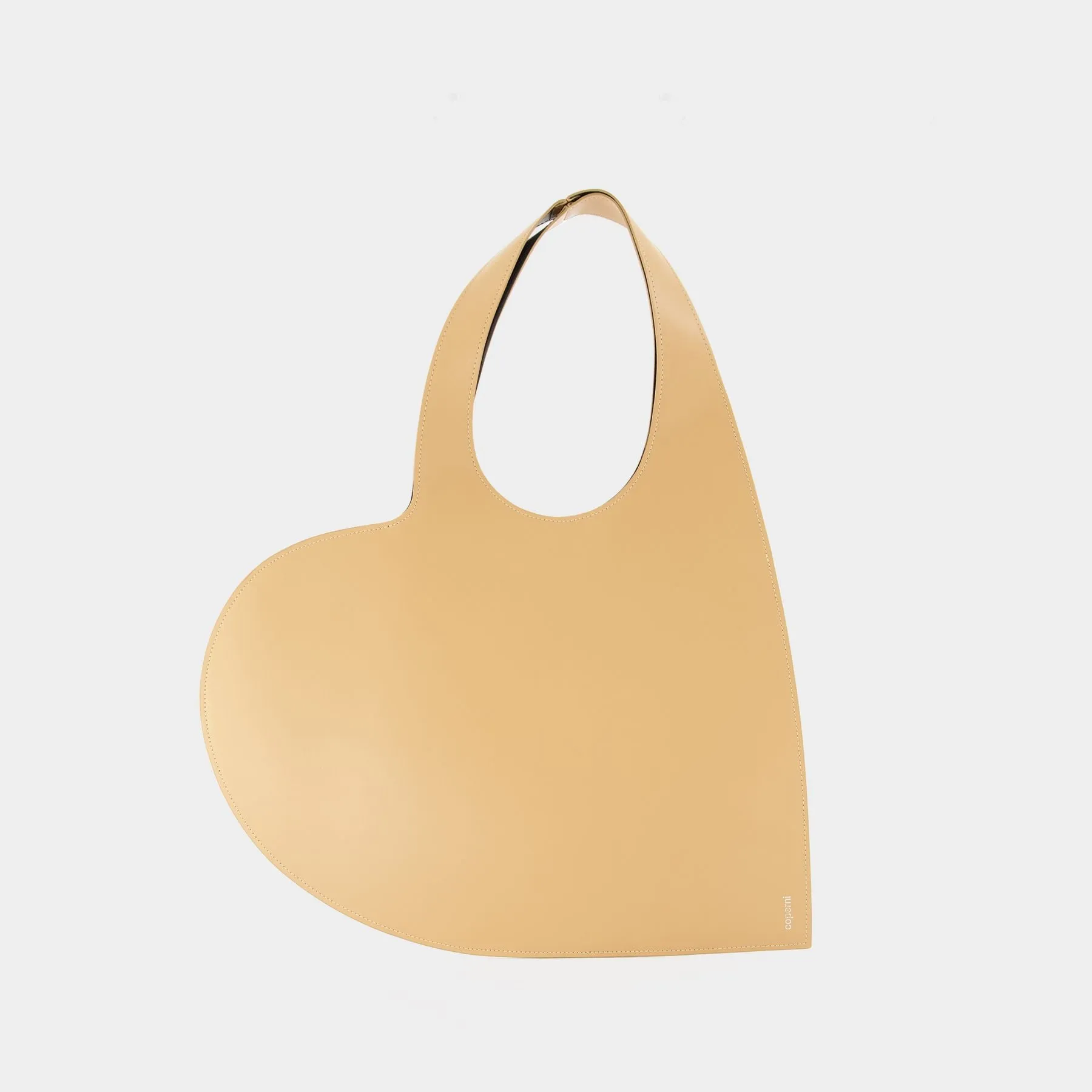 Coperni  Heart Tote Bag en Cuir Beige