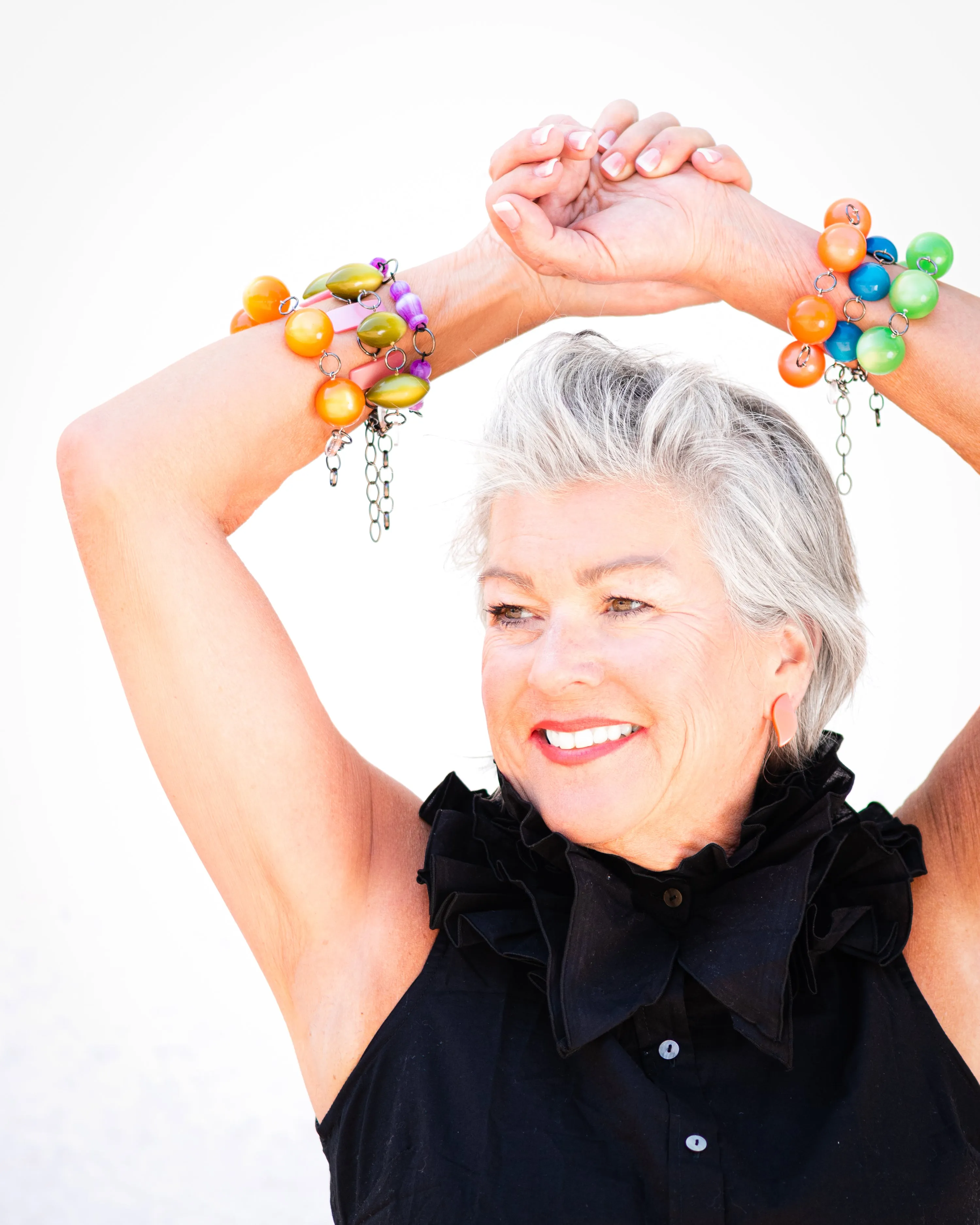 Coral Moonglow Pod Stations Bracelet