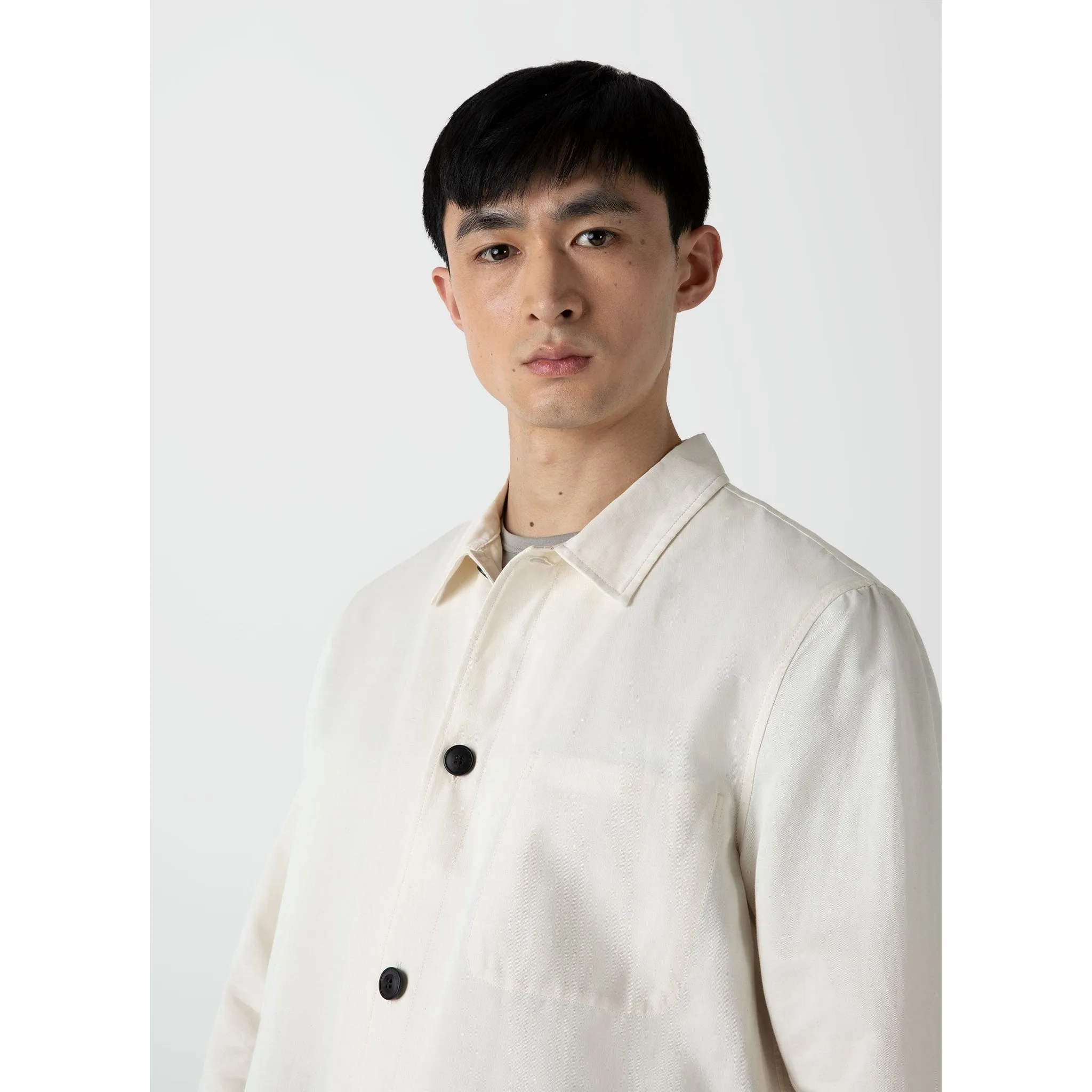 Cotton Linen Twin Pocket Jacket | Men | Undyed