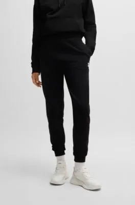 Cotton-terry tracksuit bottoms with stacked logo