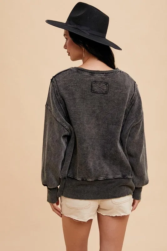 Cotton Thermal Heavyweight Pullover (Charcoal)
