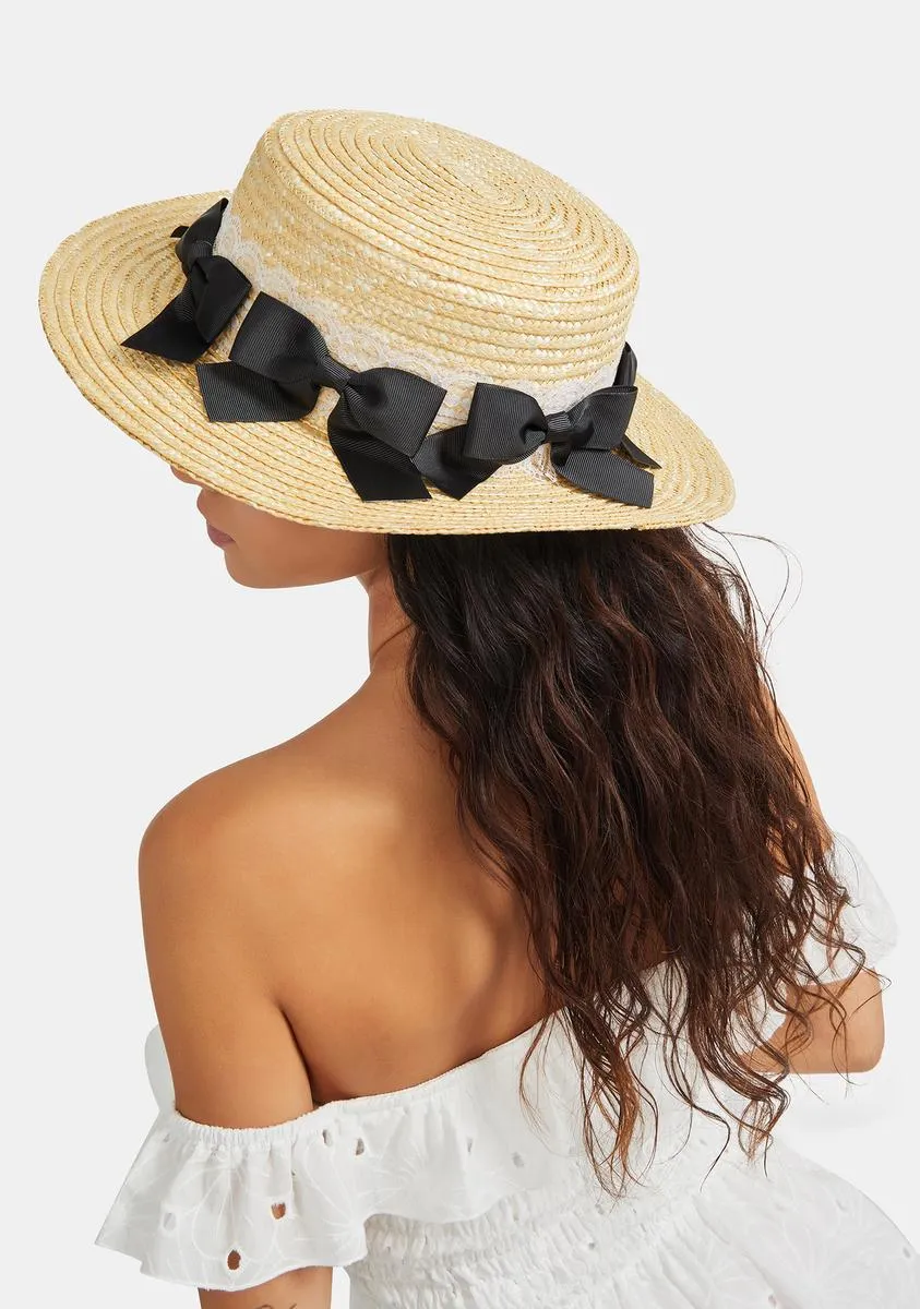Country Paradise Bow Straw Hat-