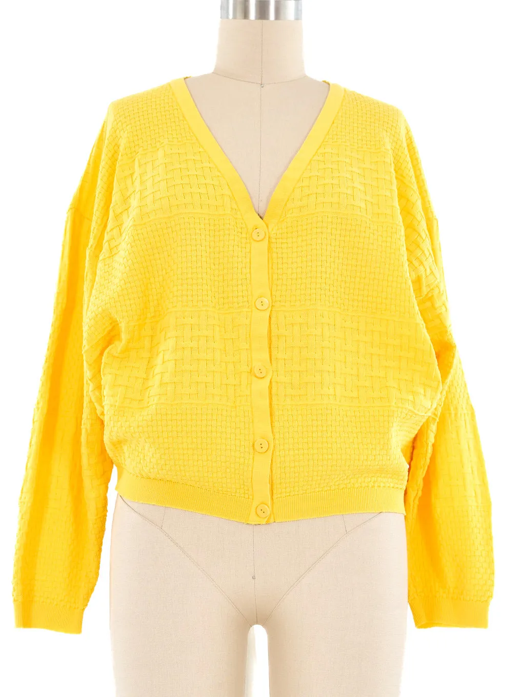 Courreges Yellow Knit Cardigan