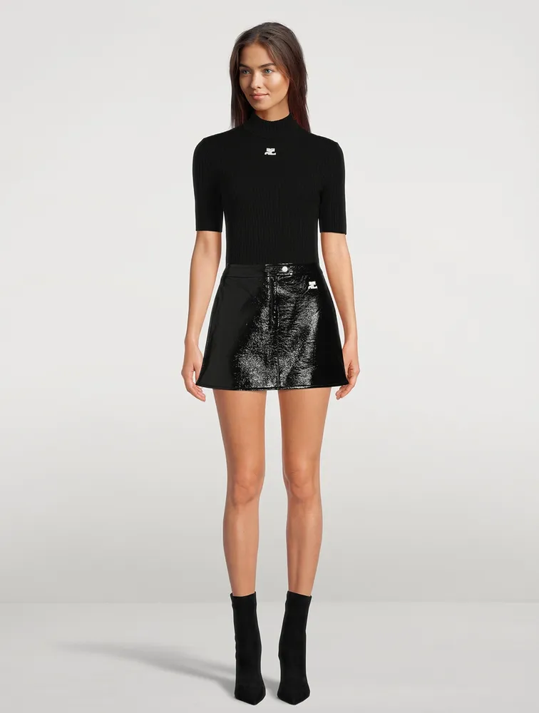 COURRÈGES Reedition Vinyl Mini Skirt