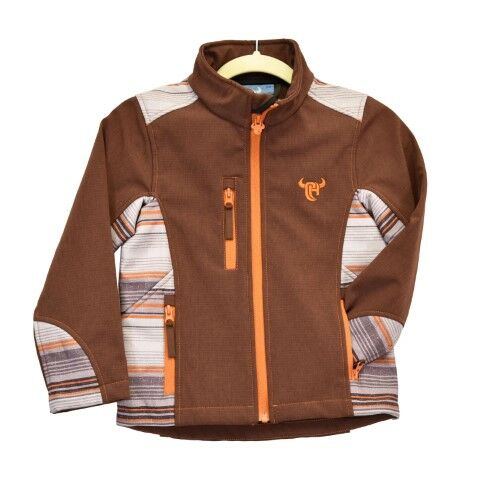 Cowboy Hardware Boy's Reversed Desert Serape Poly Shell Jacket in Brown