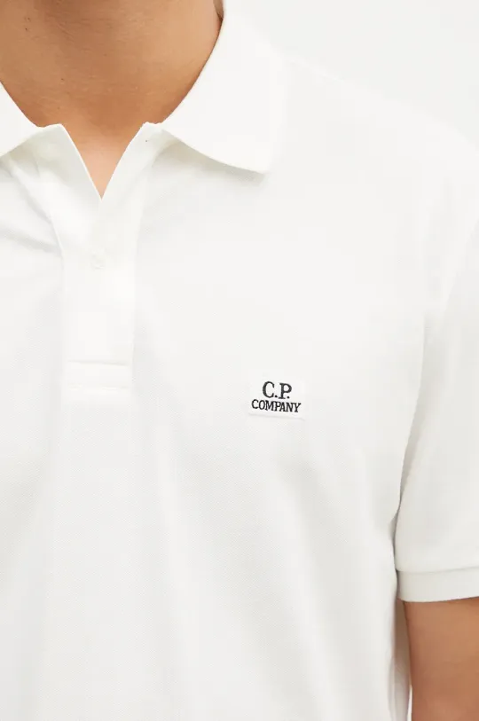 C.P. Company polo shirt Stretch Piquet Logo Polo men’s white color smooth 17CMPL065A005263W