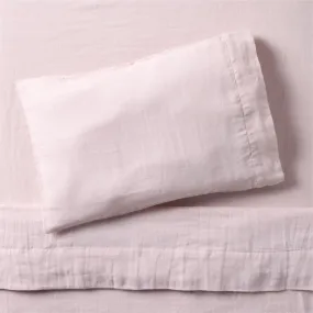 Crate&Barrel Supersoft Lilac Rose Organic Cotton Gauze Toddler Sheet Set
