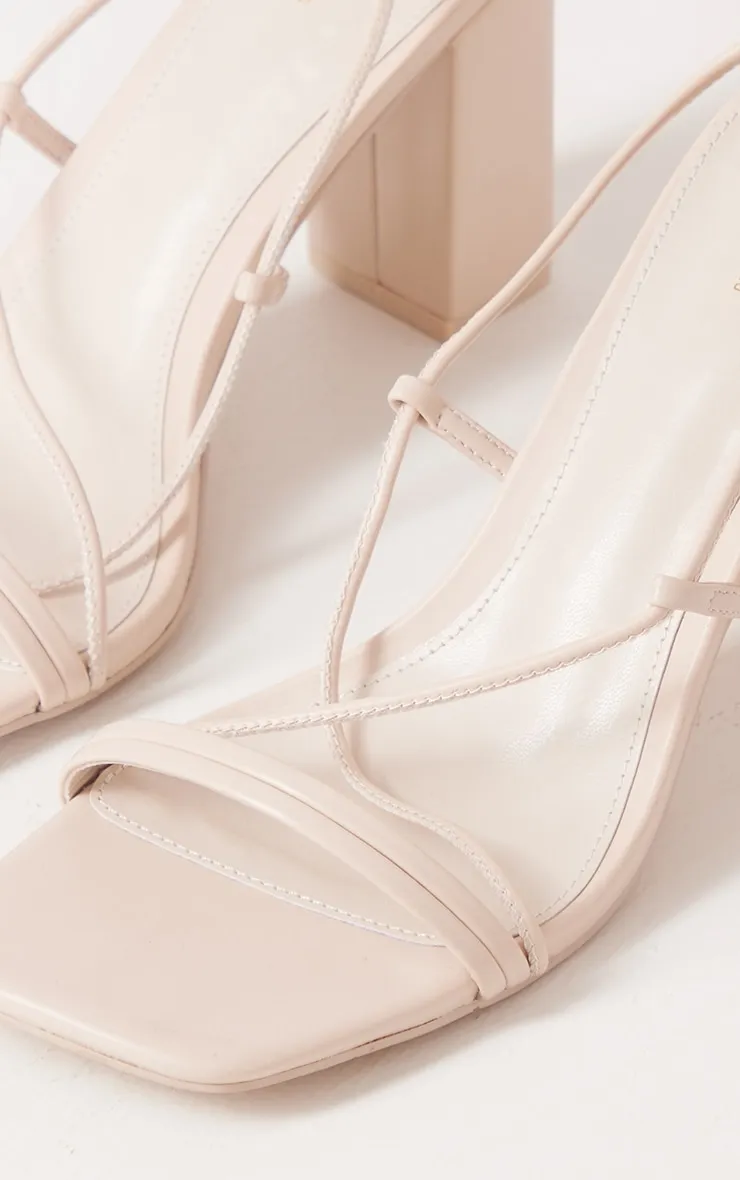 Cream Barely There Multi Laced Heeled Sandals