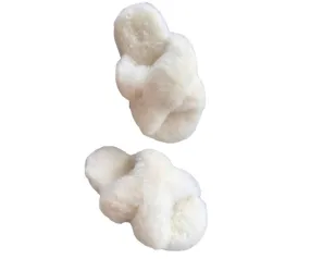 Criss Cross Alpaca Fur Slippers