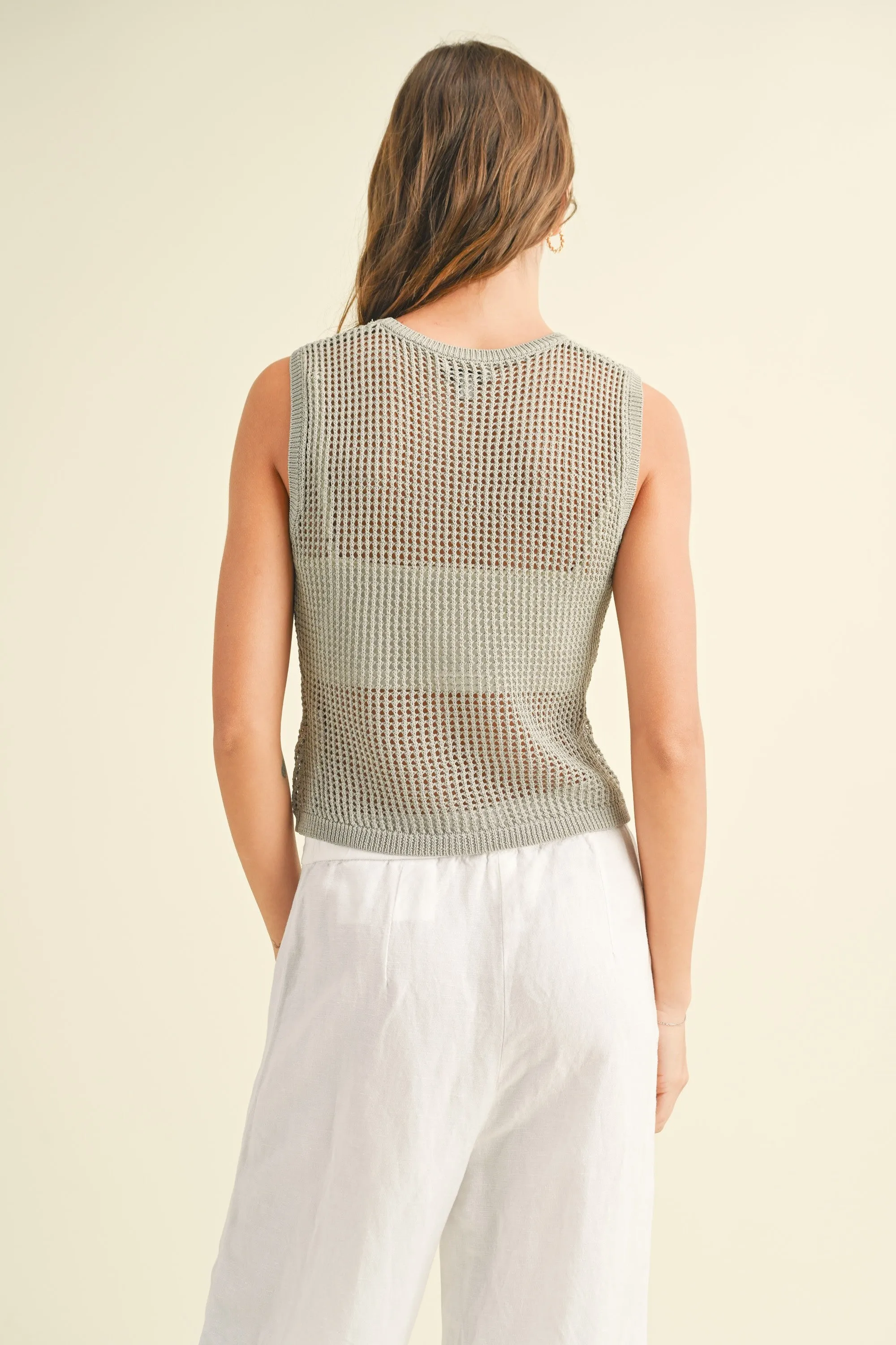 Crochet Knitted Sleeveless Top