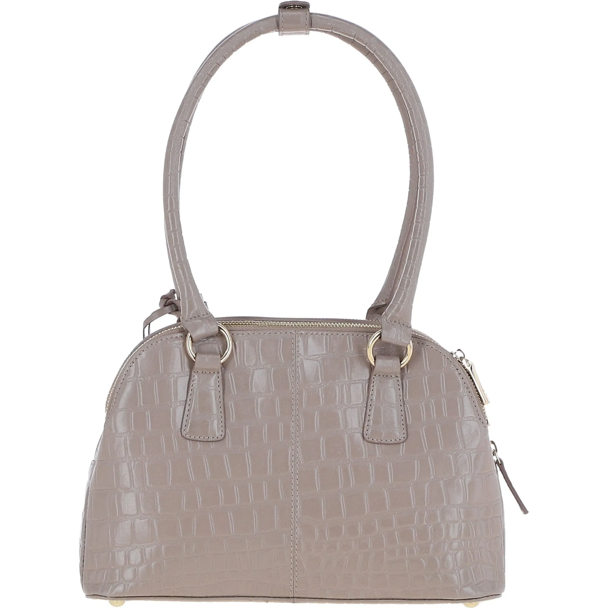 Crocodile Print Long Handled Three Section Tote Bag Mushroom Croc – 62730
