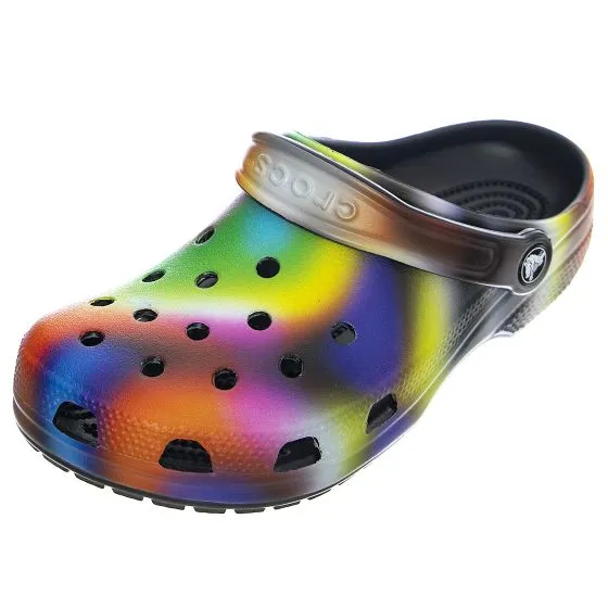 CROCS Mens Classic Solarized Clog Black/Multi Sandals