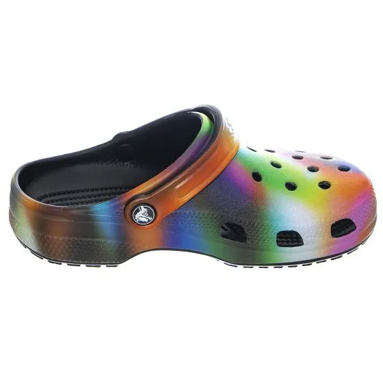 CROCS Mens Classic Solarized Clog Black/Multi Sandals