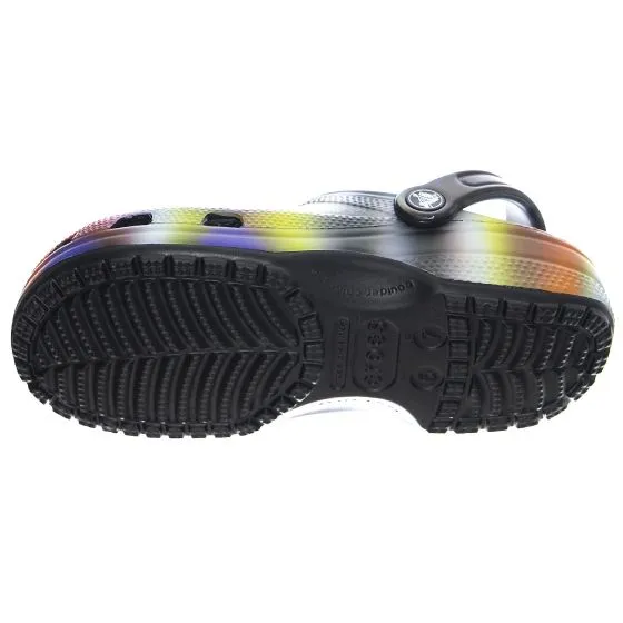 CROCS Mens Classic Solarized Clog Black/Multi Sandals