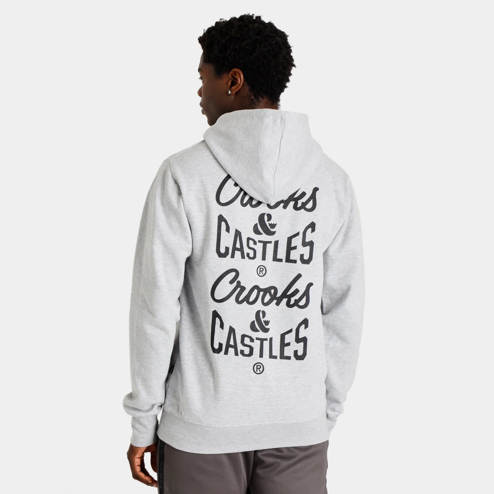 Crooks & Castles Reverse Core Logo Pullover Hoodie / Heather Grey