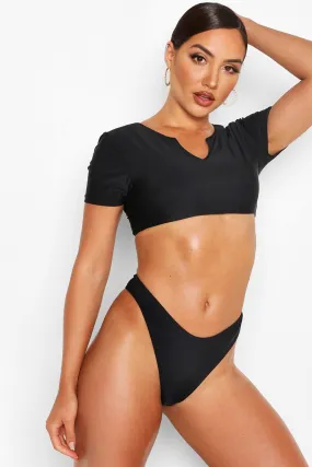 Crop Detail T-Shirt Bikini