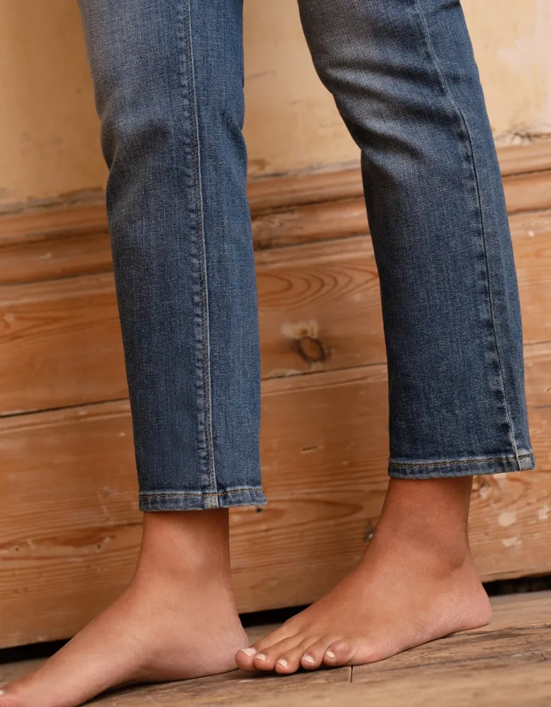 Cropped Straight Leg Maternity Jeans