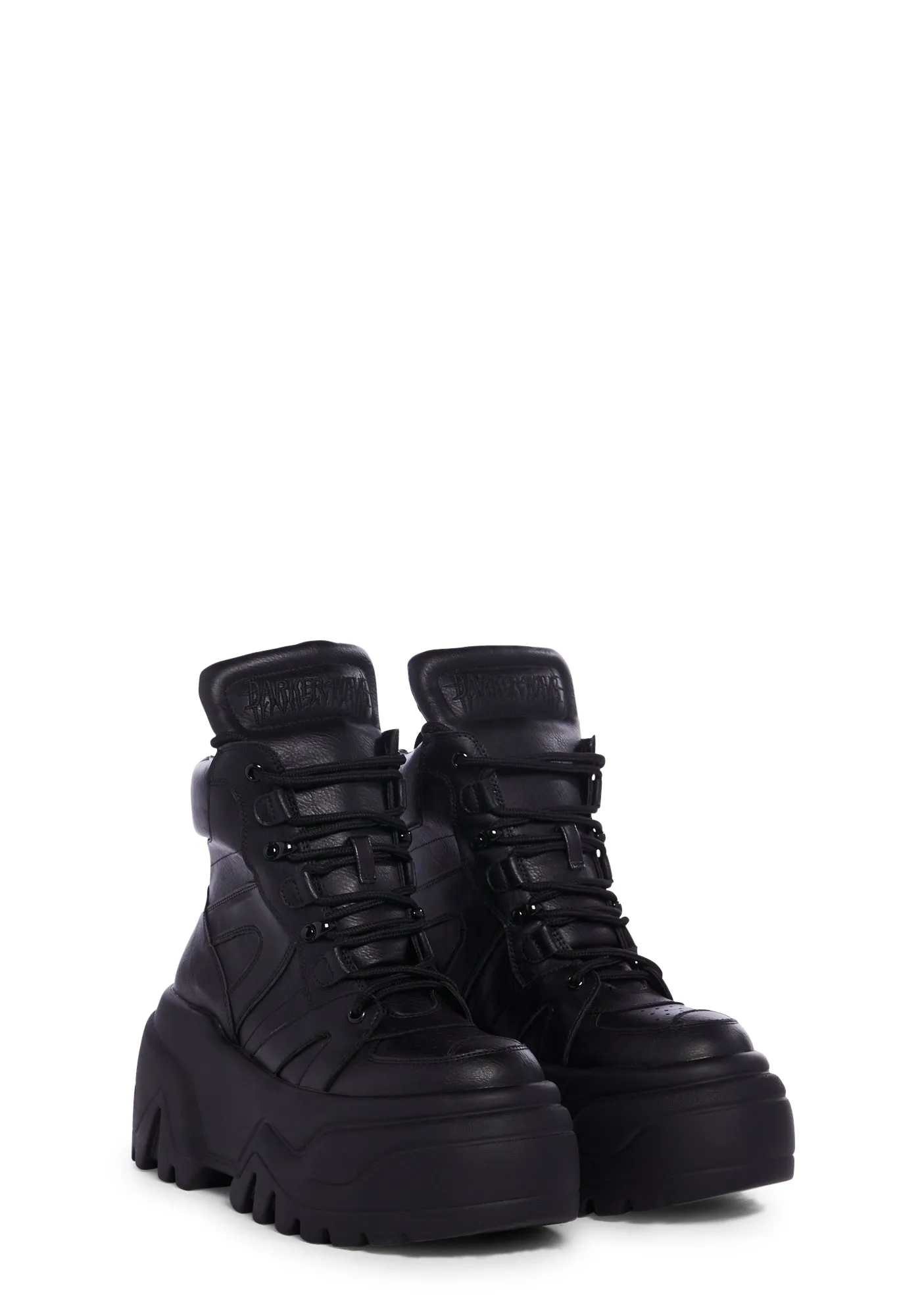 Crossfade High Top Platform Sneakers - Black-