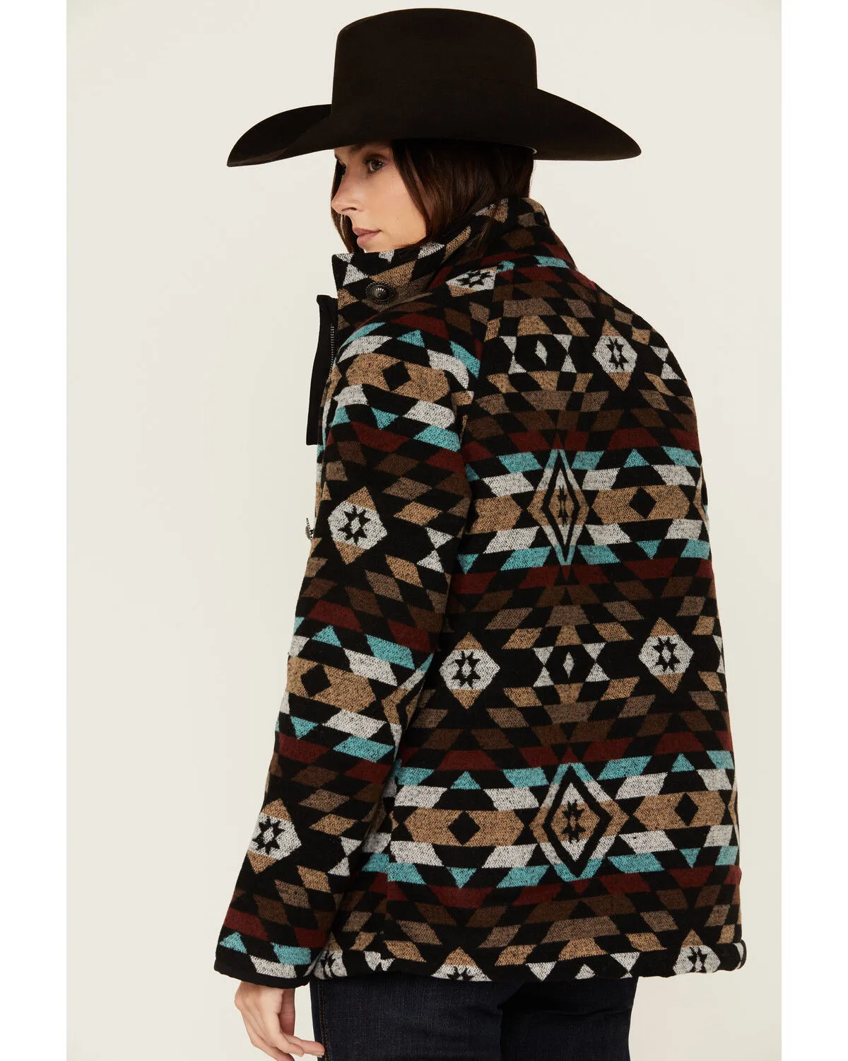 Cruel Girl Women's Southwestern Print Tweed Jacket