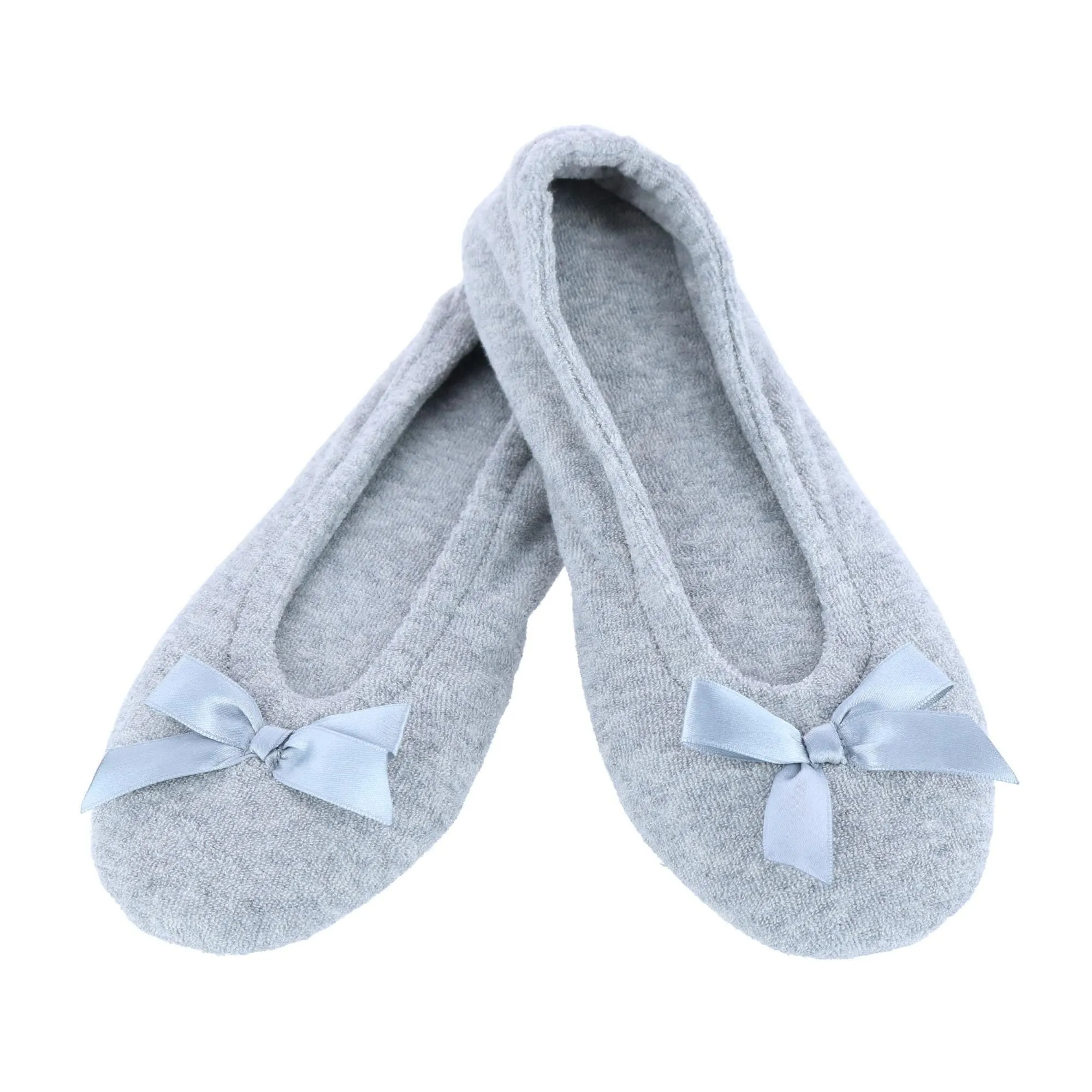 CTM Women's Terry Ballerina Slipper House Shoe (Pack of 2)