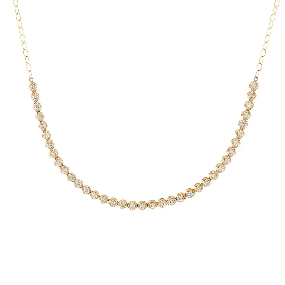 Cupcake Set Tennis Choker | 2 Carats Diamond | 14K Gold