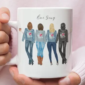 Custom Friends Mug, Girlfriends Gift, Coffee Mug, Personalized Mugs, Best Friends Mug