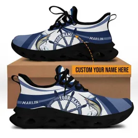 Custom Name Swordfish Fishing Boat Team Clunky Sneakers