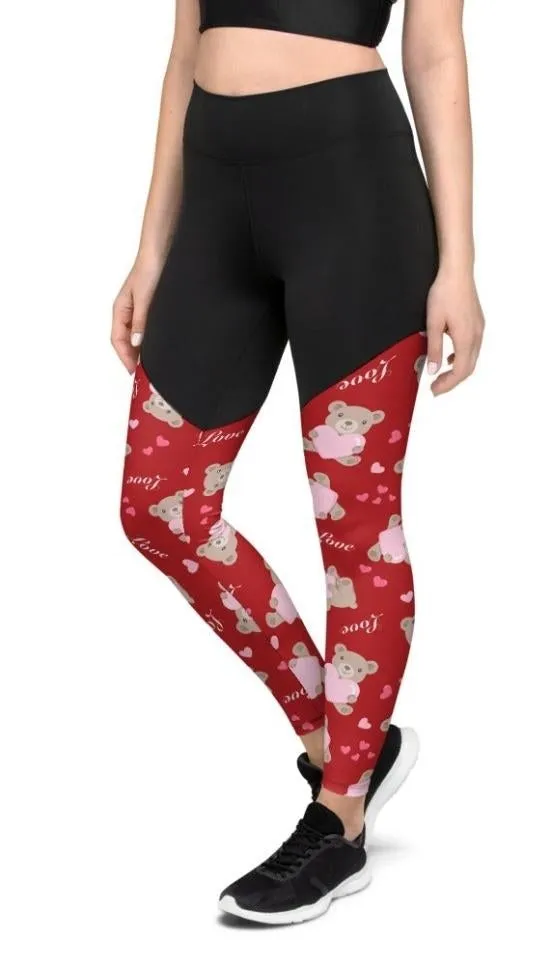 Cute Teddy Bear Compression Leggings