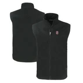 Cutter & Buck  Stanford Cardinal Black Charter Eco Recycled Full-Zip Vest