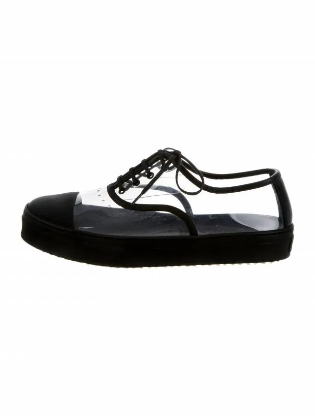 Céline pvc phoebe philo black leather low top sneakers