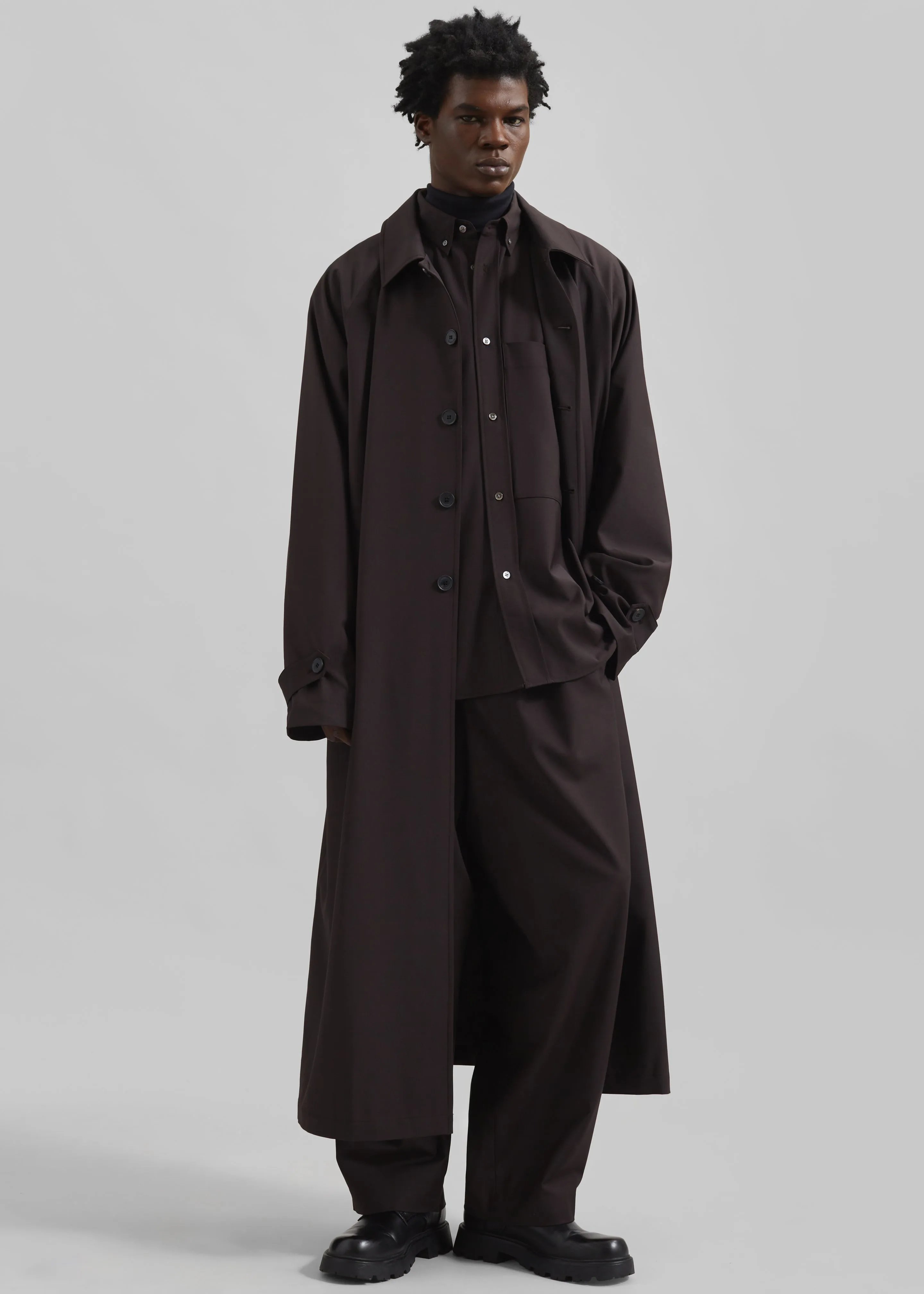 Dalton Wool Blend Trousers - Brown