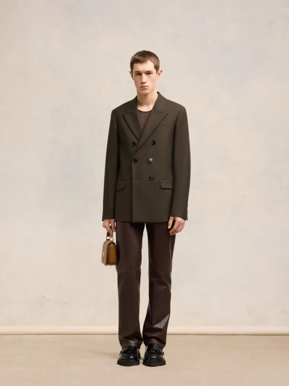 Dark Coffee Double-Breasted Jacket