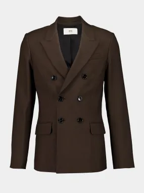 Dark Coffee Double-Breasted Jacket