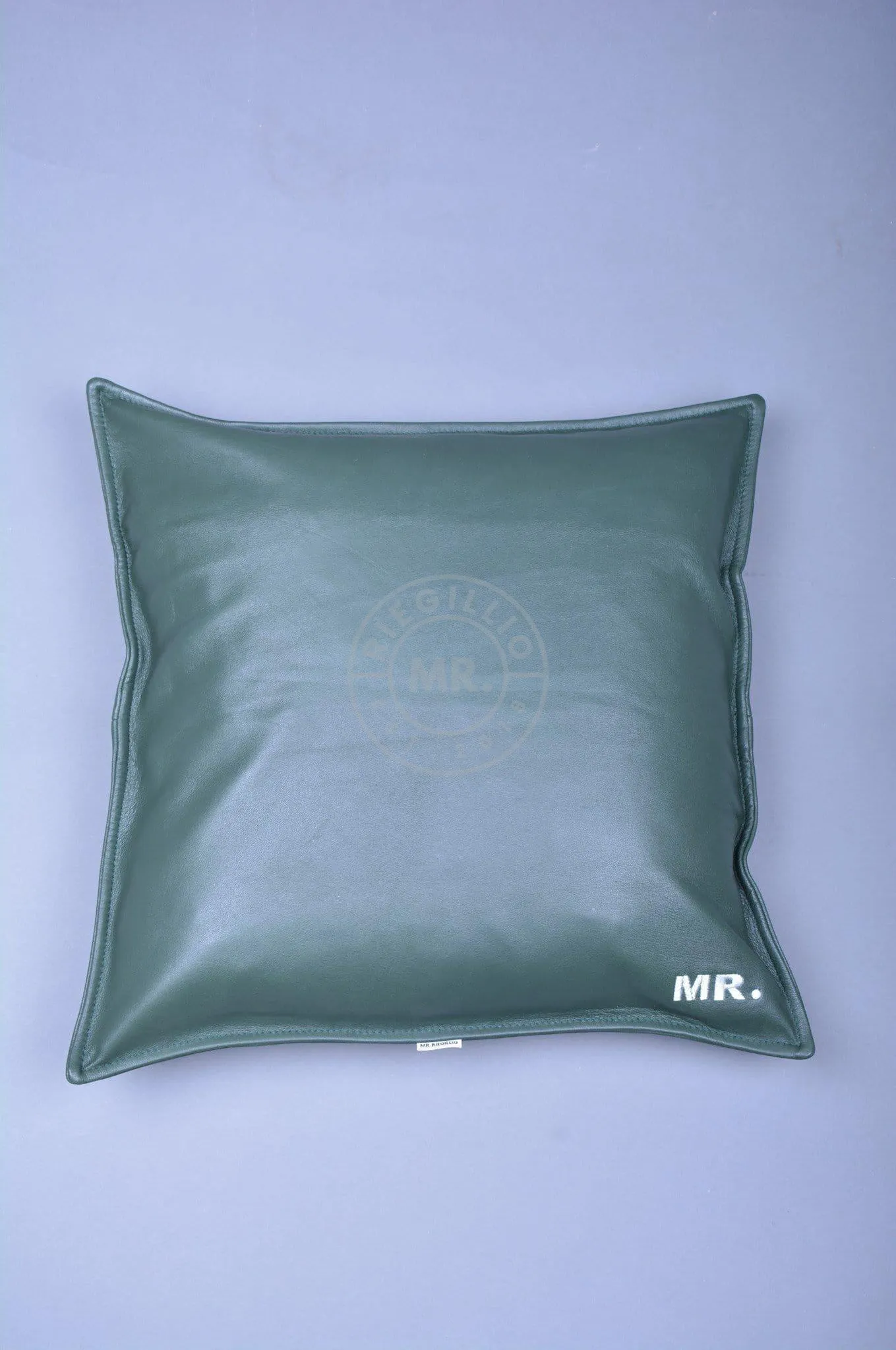 Dark Green Leather Pillow