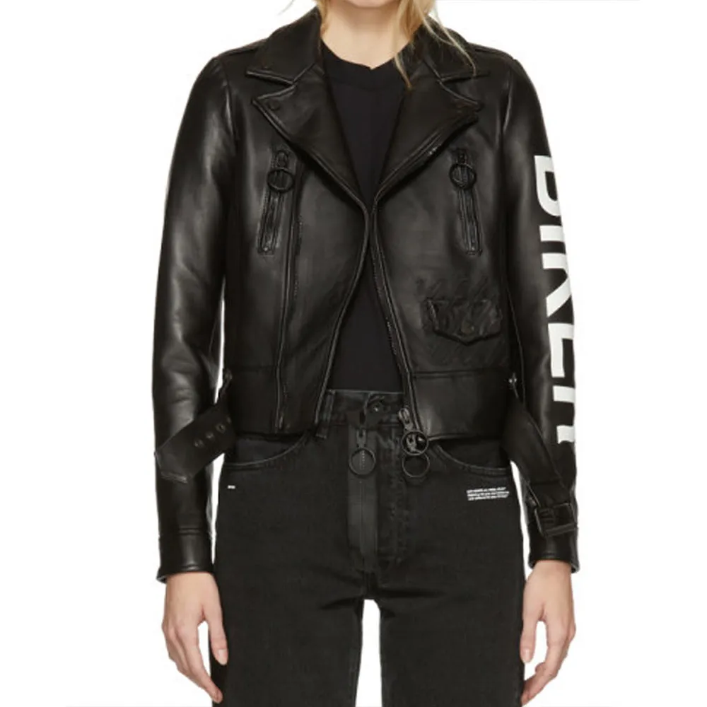 Daryn Carp E! News Daily Pop Biker Black Leather Jacket