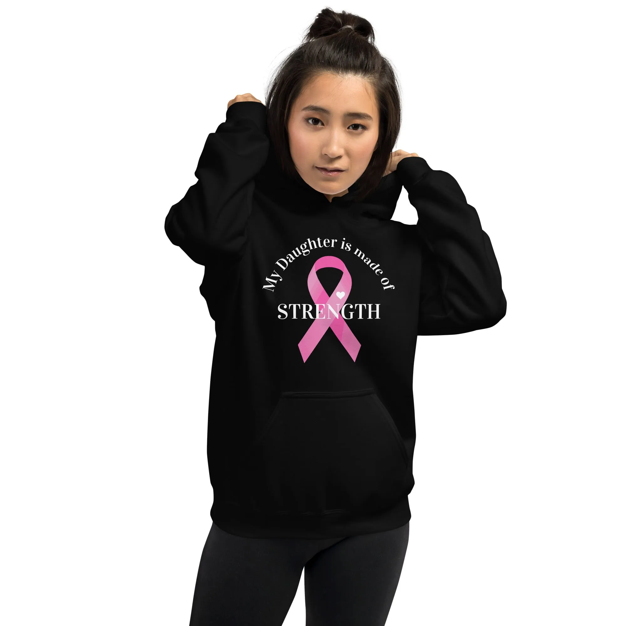 Daughter is Made of Strength Heart Ribbon Hoodie