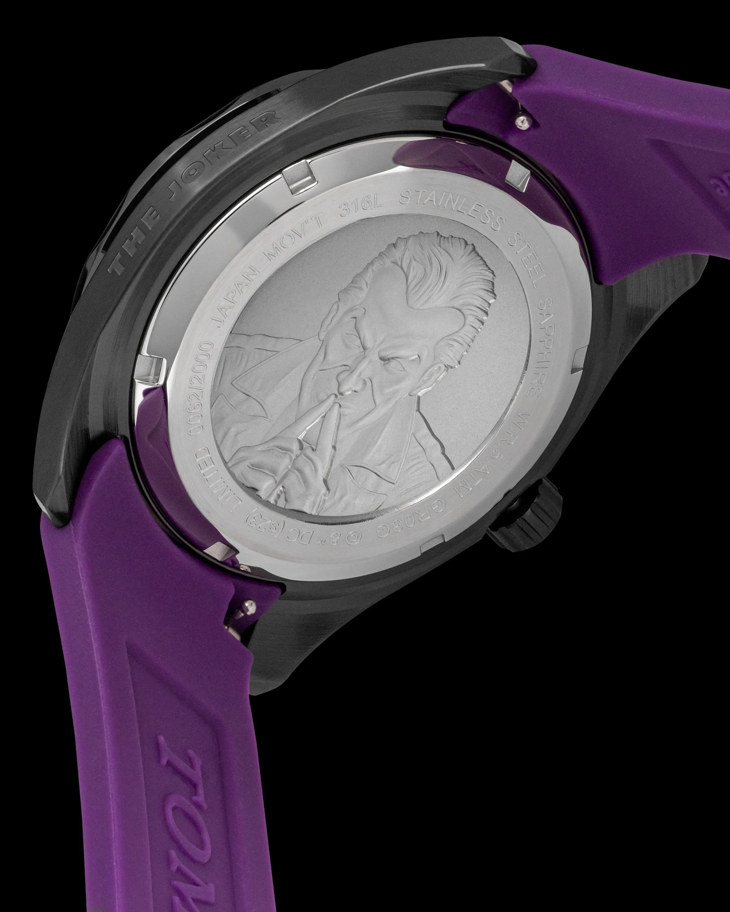 DC Joker GR03G-D1 (Black/Purple) Purple Silicone Strap