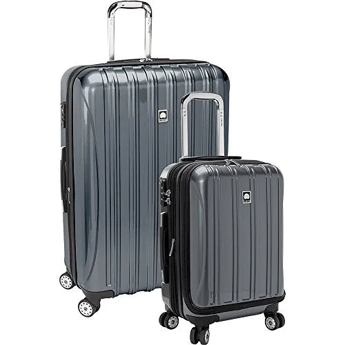 Delsey Luggage Aero Hardside Carry On and Check In, Platinum