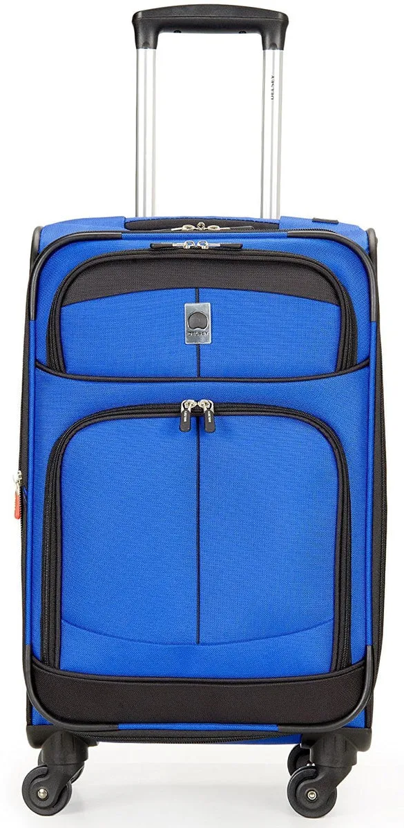 Delsey Luggage Agility Softside 21 Inch Carry On Expandable Spinner (Blue)