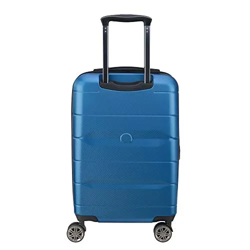 Delsey Luggage Comete 2.0 Expanable Spinner Carry-on, Steel Blue